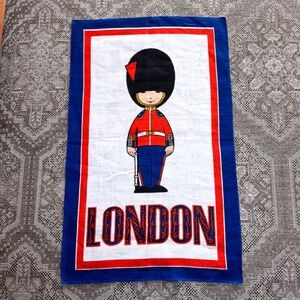 Vintage Ulster Irish Linen London Royal Guard Tea Towel Made in Ireland 18 x 30"